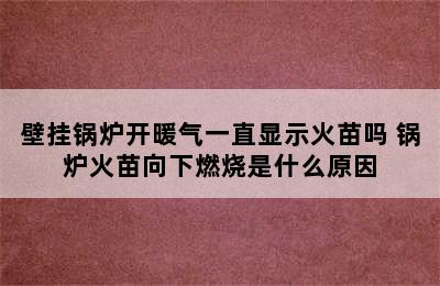 壁挂锅炉开暖气一直显示火苗吗 锅炉火苗向下燃烧是什么原因